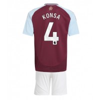 Maglia Calcio Aston Villa Ezri Konsa #4 Prima Divisa Bambino 2024-25 Manica Corta (+ pantaloncini)